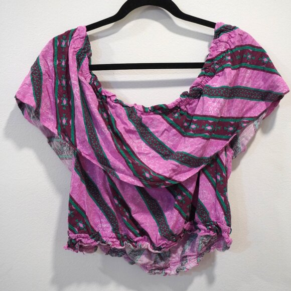 Wrangler Retro Pink Aztec Crop Top - Picture 3 of 8